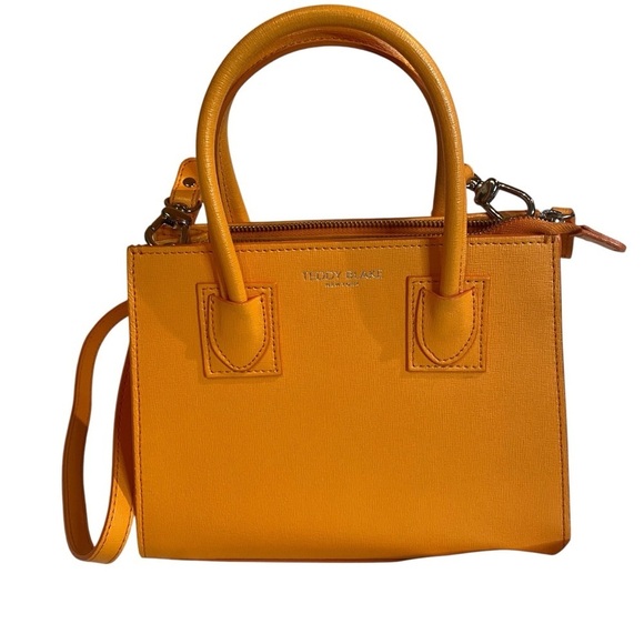 Teddy Blake Kara Saffiano Orange Leather Handbag Satchel - Picture 1 of 16